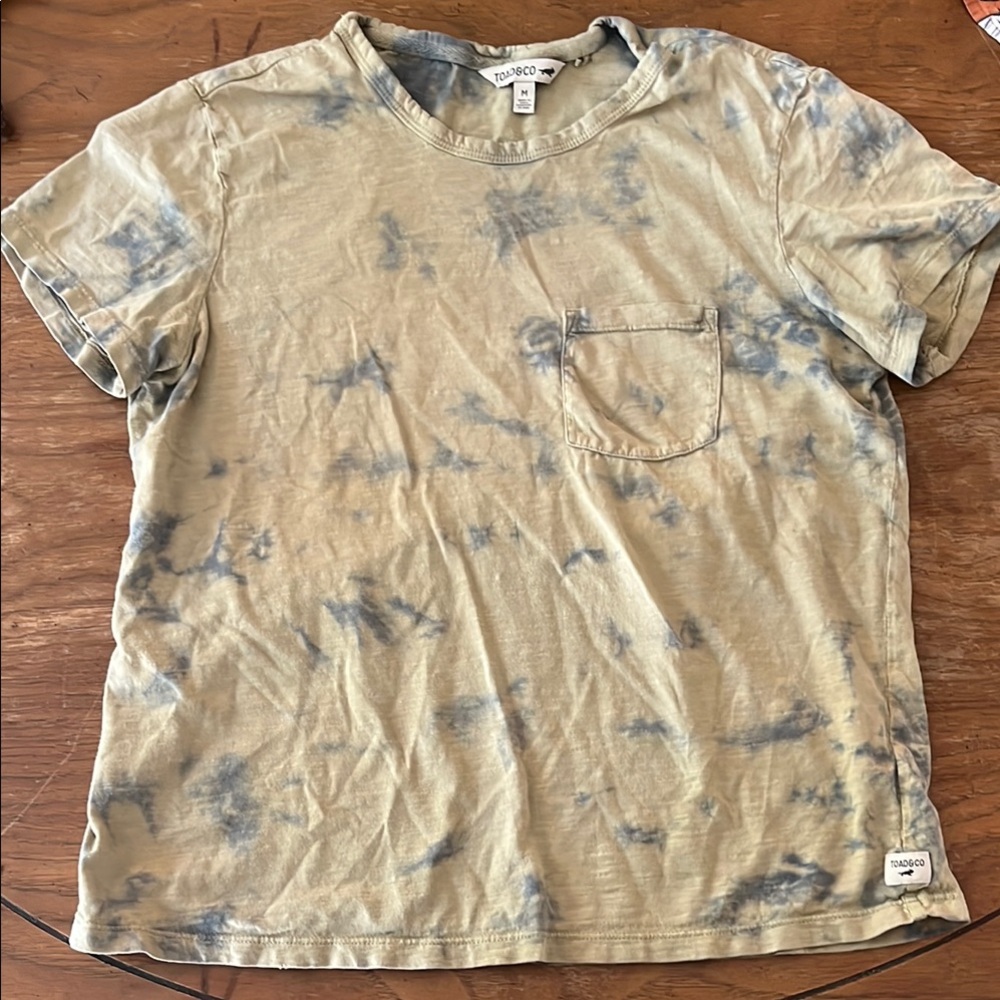 Toad&Co Vibrant Green and Blue Short Sleeve Tee